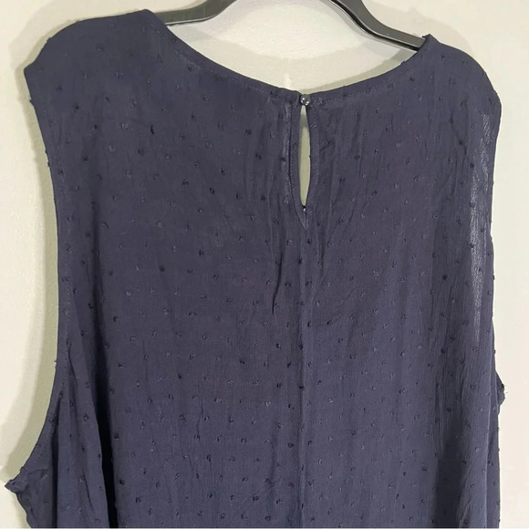 Navy Blue Crochet Plus Size Top 28 Embossed Blouse Lane Bryant NEW Twee Coquette - Picture 6 of 8